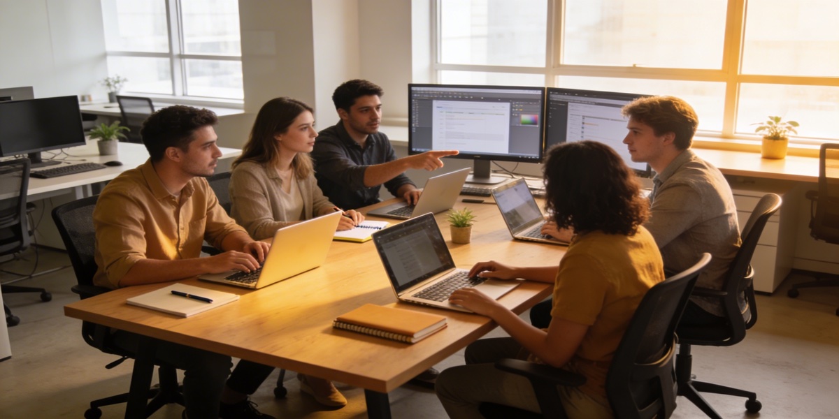 GreenResult Team bei der Arbeit im Office